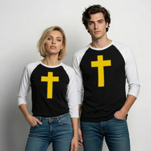 Kevlar Cross Shirt–Christian Strength and Protect - Unisex Baseball T-Shirt