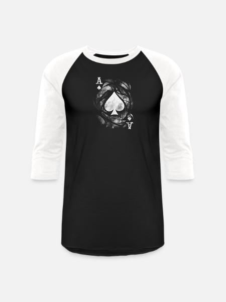 Grunge Ace of Spades - Unisex Baseball T-Shirt - black/white