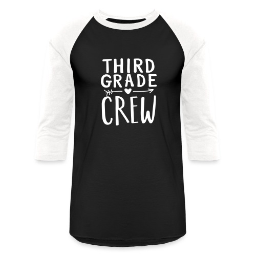 Third Grade Crew Heart Teacher T-Shirts - Unisex Baseball T-Shirt