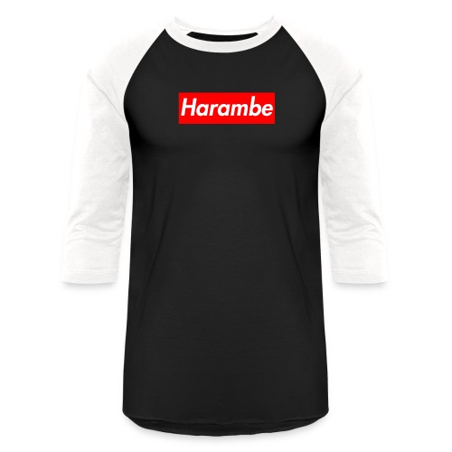 Harambe x Supreme Box Logo - Unisex Baseball T-Shirt