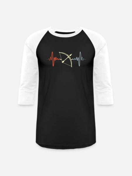 Bow Heartbeat - Unisex Baseball T-Shirt - black/white