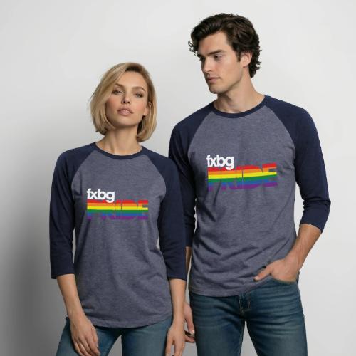 FXBG PRIDE Logo - WHITE - Unisex Baseball T-Shirt