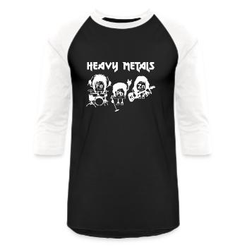 Heavy Metals Chemist Elements Periodic Table Funny - Unisex Baseball T-Shirt - black/white - Front - AI Model Female 172 light (172cm) & AI Model Male 178 light (178cm)