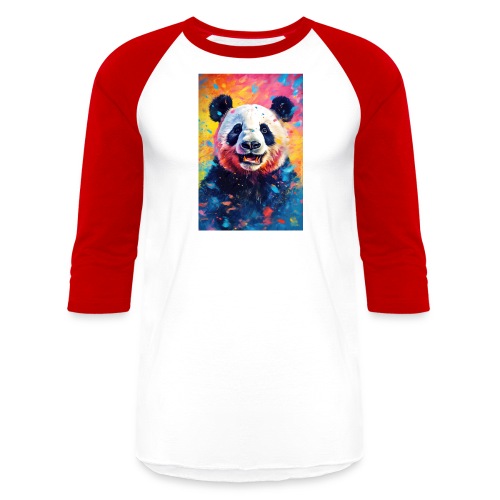 Paint Splatter Panda Bear - Unisex Baseball T-Shirt