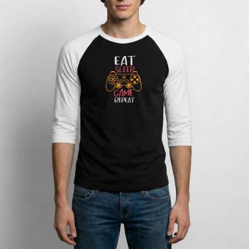 Eat, Sleep, Game, Repeat! - Unisex Baseball T-Shirt