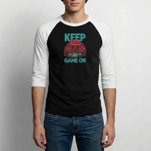 Don't Panic, Just Game On! - Unisex Baseball T-Shirt