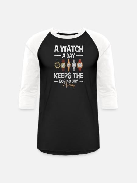 Clock Valuable Clockwork - Unisex Baseball T-Shirt - black/white