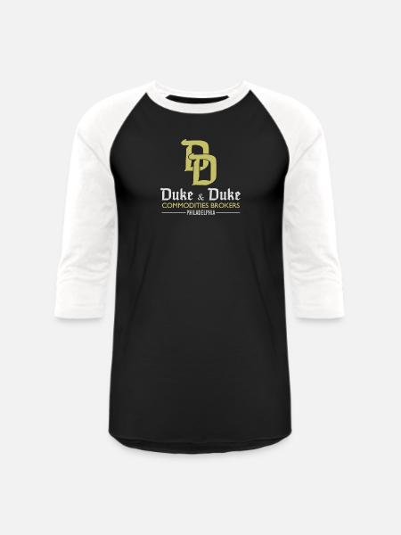 Duke and Duke - Unisex Baseball T-Shirt - black/white