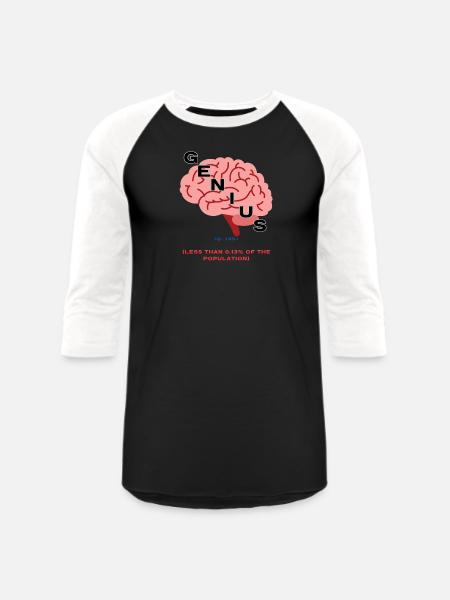 IQ 145plus Genius - Intelligence Quotient - Unisex Baseball T-Shirt - black/white