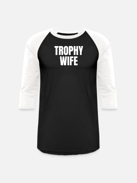 Trophy Wife - Unisex Baseball T-Shirt - black/white