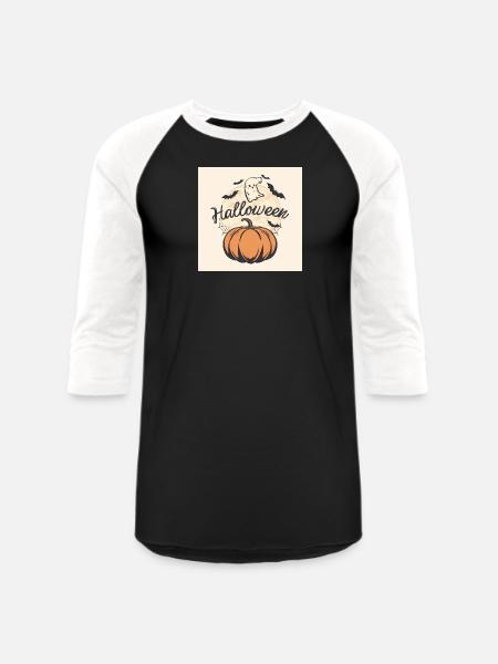 Moonlit Pumpkin Halloween - Unisex Baseball T-Shirt - black/white