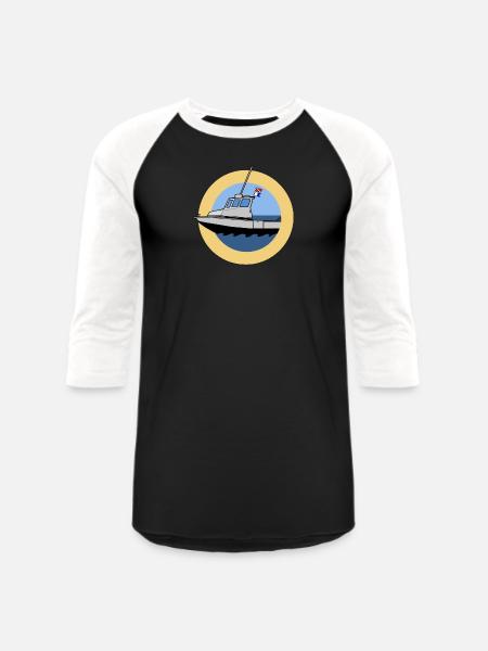 Scuba Boat - Unisex Baseball T-Shirt - black/white