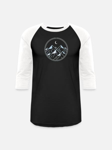 Moonlit Ice Alpine Peak - Unisex Baseball T-Shirt - black/white