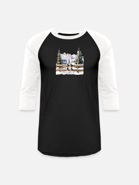 Alpine Ski Rest - Unisex Baseball T-Shirt - black/white
