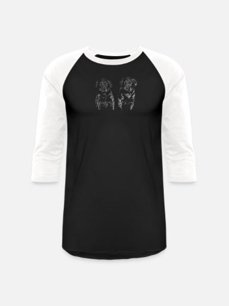 Puppy Halftone Duo - Unisex Baseball T-Shirt - black/white