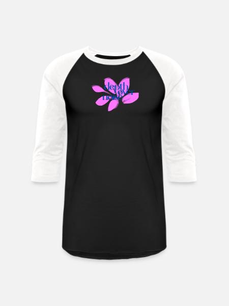Depth Over Noise Floral - Unisex Baseball T-Shirt - black/white