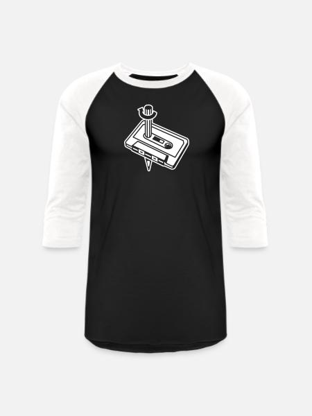 Unique Cassette Mixtape Relationship - Unisex Baseball T-Shirt - black/white
