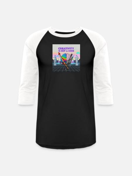 Brainbrush Neon: Creativity Unplugged - Unisex Baseball T-Shirt - black/white
