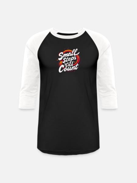 Small Steps Still Count - Unisex Baseball T-Shirt - black/white