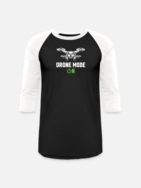 Drone Mode: On - Unisex Baseball T-Shirt - black/white