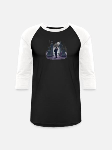 Gothic Cemetery Gate Photographer - Unisex Baseball T-Shirt - black/white