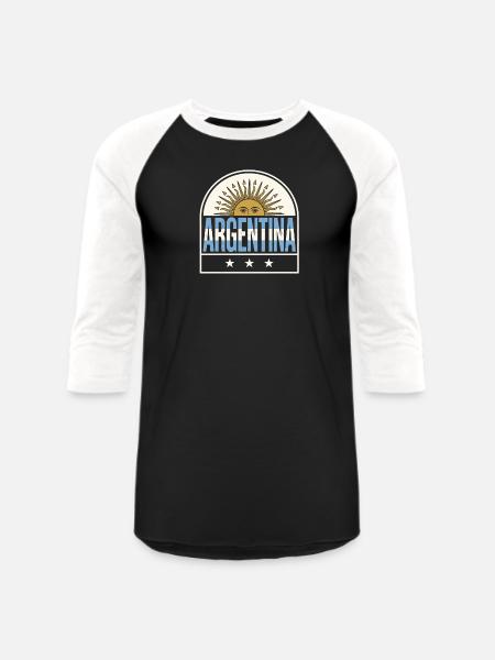 Argentina Suncrest Logo - Unisex Baseball T-Shirt - black/white