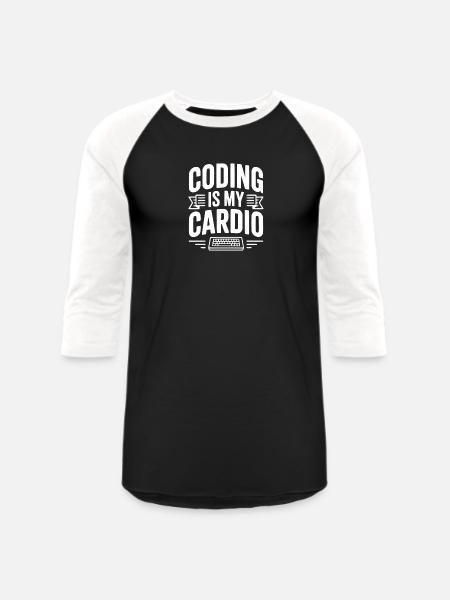 Coding Is My Cardio - Unisex Baseball T-Shirt - black/white