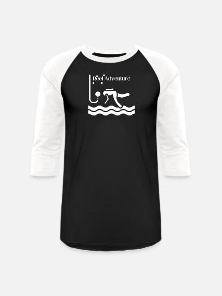 Reel_Adventure - Unisex Baseball T-Shirt - black/white