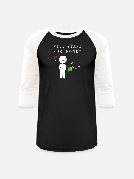 Money Meme Millennial Humor - Unisex Baseball T-Shirt - black/white