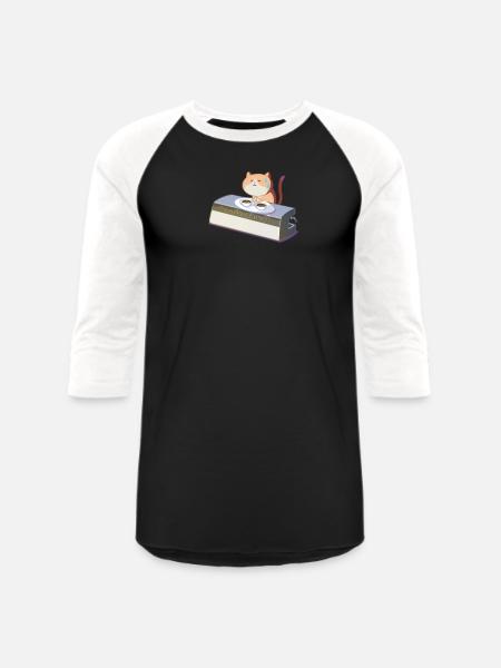 PanicMeow - Unisex Baseball T-Shirt - black/white