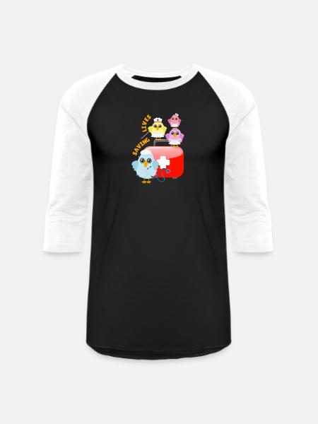 doctors_birds_medical_bag - Unisex Baseball T-Shirt - black/white