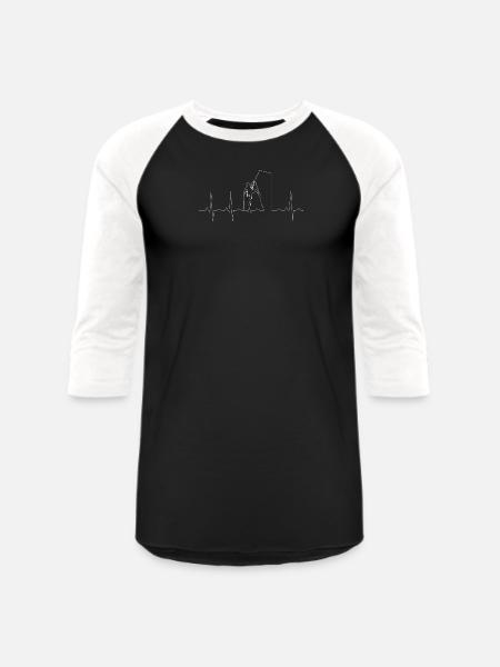 Heartbeat Peak Climber - Unisex Baseball T-Shirt - black/white