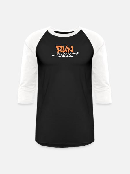 Run Fearless - Unisex Baseball T-Shirt - black/white
