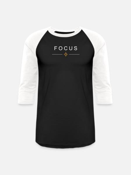 Focus Crosshair Minimal - Unisex Baseball T-Shirt - black/white