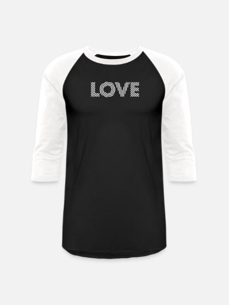 Love Square – Romantic Text Art - Unisex Baseball T-Shirt - black/white