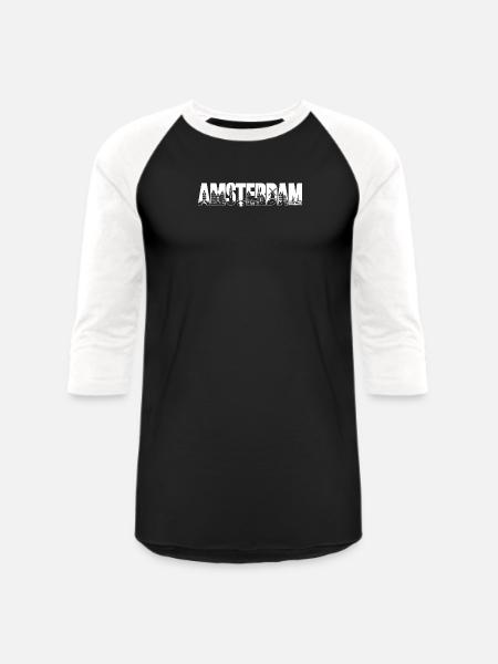 Amsterdam Holland Netherlands silhouette vacation - Unisex Baseball T-Shirt - black/white