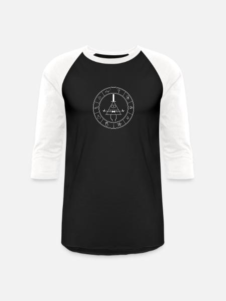 Bill Cipher logo - Unisex Baseball T-Shirt - black/white