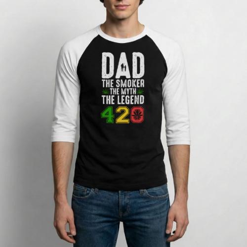 Gleeful Smoking dad The smoker the myth the legend - Unisex Baseball T-Shirt