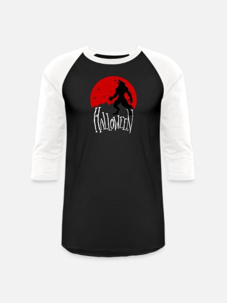 Howling wolf - Unisex Baseball T-Shirt - black/white