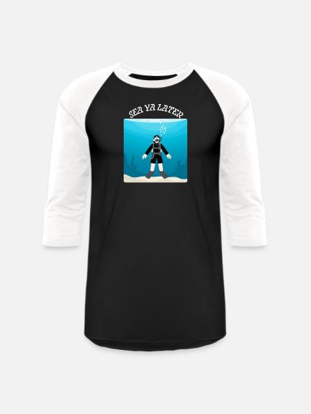 Sea_Ya_Later - Unisex Baseball T-Shirt - black/white