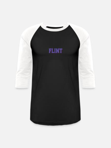 Flint - Unisex Baseball T-Shirt - black/white