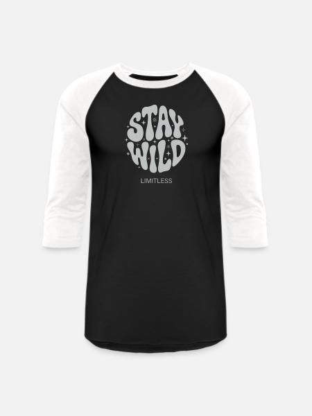 Stay Wild Limitless - Unisex Baseball T-Shirt - black/white