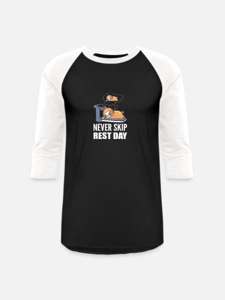 Never Skip Sleepyhead Gift - Unisex Baseball T-Shirt - black/white