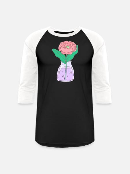 Rose With A Surprise - Unisex Baseball T-Shirt - black/white