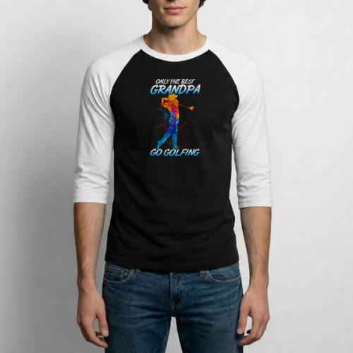 Best Grandpa Golf Gift - Colorful Watercolor Tee - Unisex Baseball T-Shirt