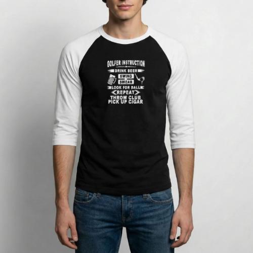 Golfer Instruction - Golf Gag Gift Tee for Men - Unisex Baseball T-Shirt