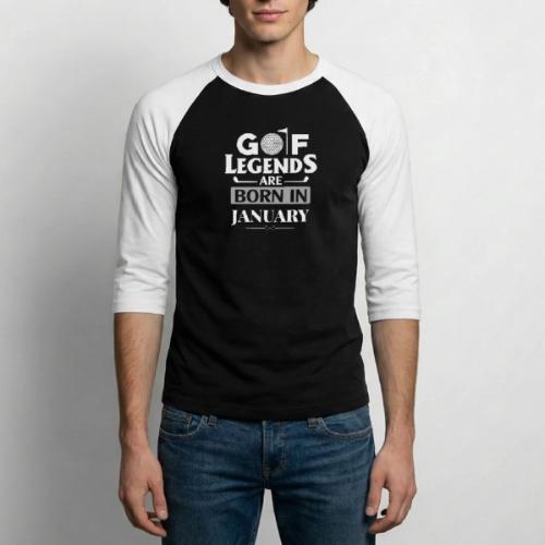 Golf Legends Born In January - Birthday Golf Gift - Unisex Baseball T-Shirt