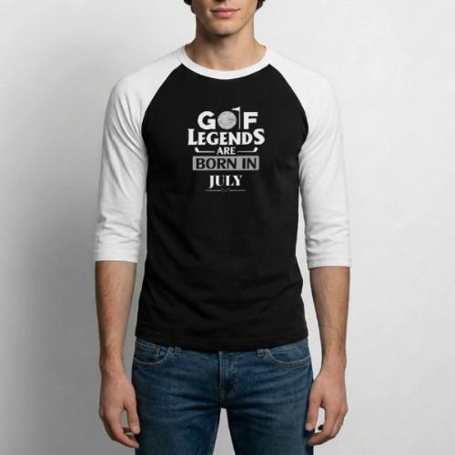 Golf Legends Born In July - Birthday Golf Gift Tee - Unisex Baseball T-Shirt