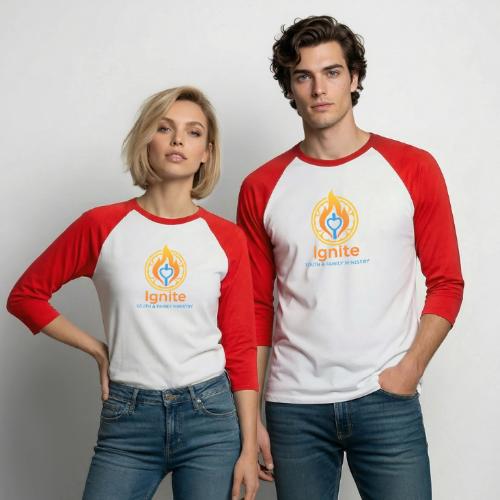 Ignite Youth and Family Logo - Unisex Baseball T-Shirt