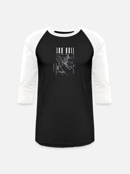 Neon Lightning Skeleton Circuit - Unisex Baseball T-Shirt - black/white